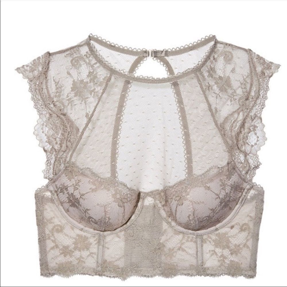 Victoria’s Secret Dream Angels Lined Demi High Neck Bra Taupe